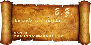 Barabás Zinajda névjegykártya